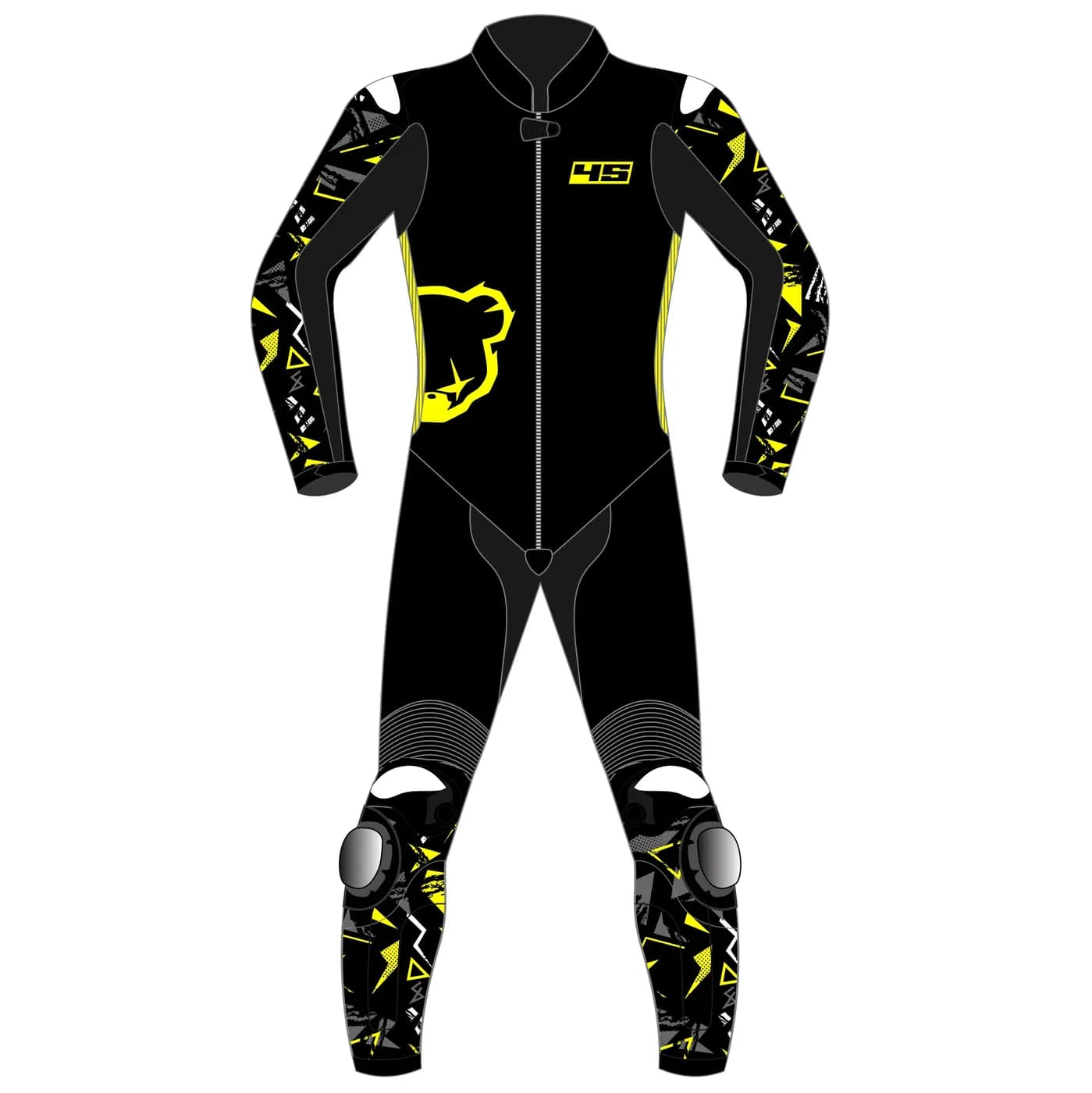 Custom Made Motorcycle Leather Racing Suit front view