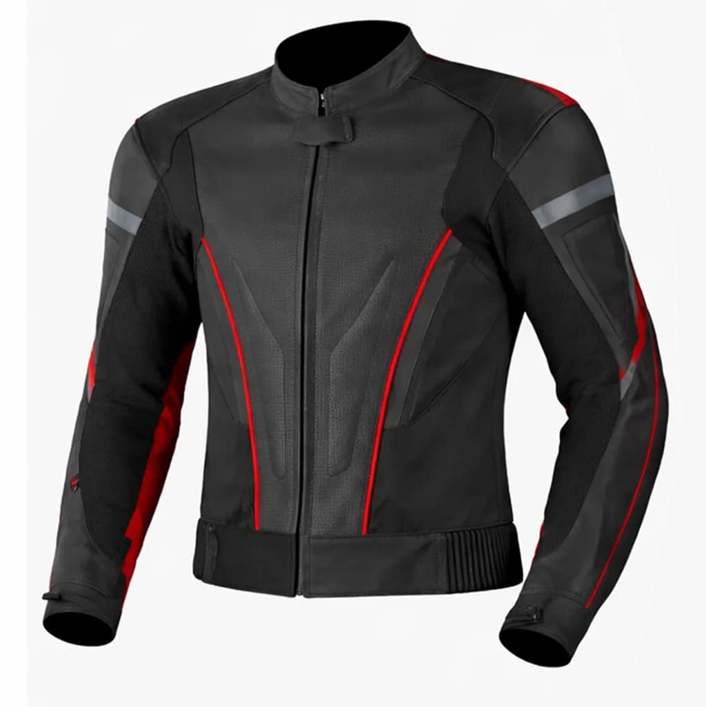 Inferno Pulse Motorcycle Leather Jacket front view