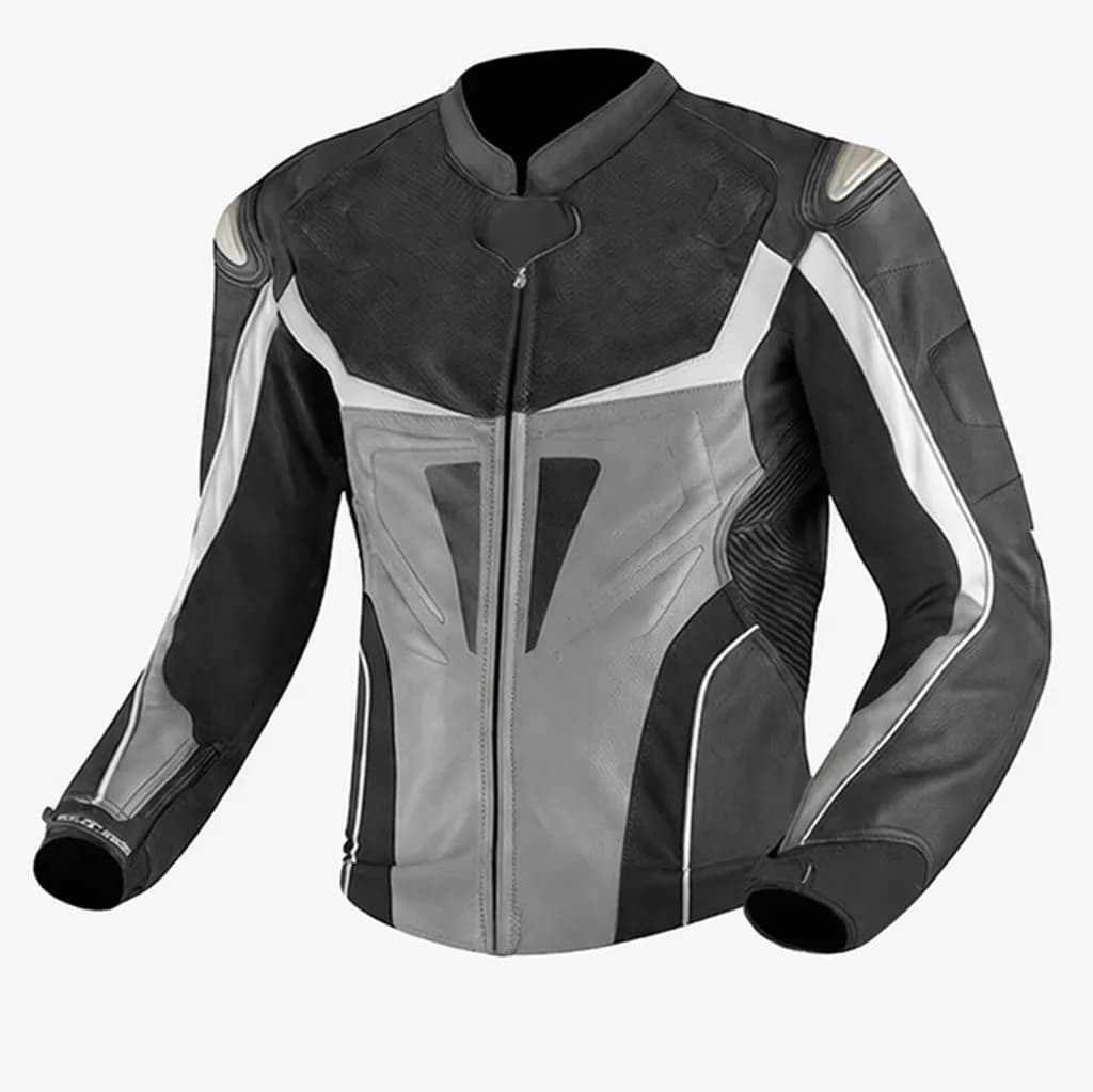 Obsidian Stride Motorcycle Leather Jacket front view
