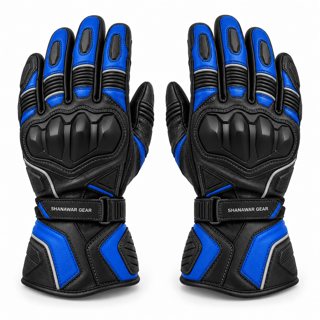 Shanawar Gear Apex Motorcycle Gloves – Black & Blue