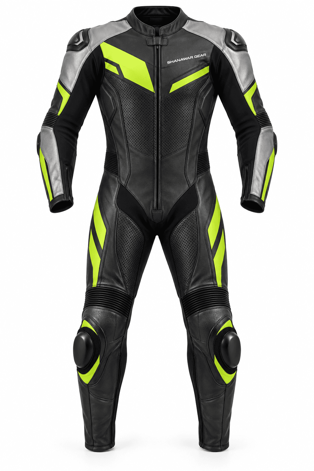 Shanawar Gear Stratos One-Piece Riding Suit – Black & Neon Lime
