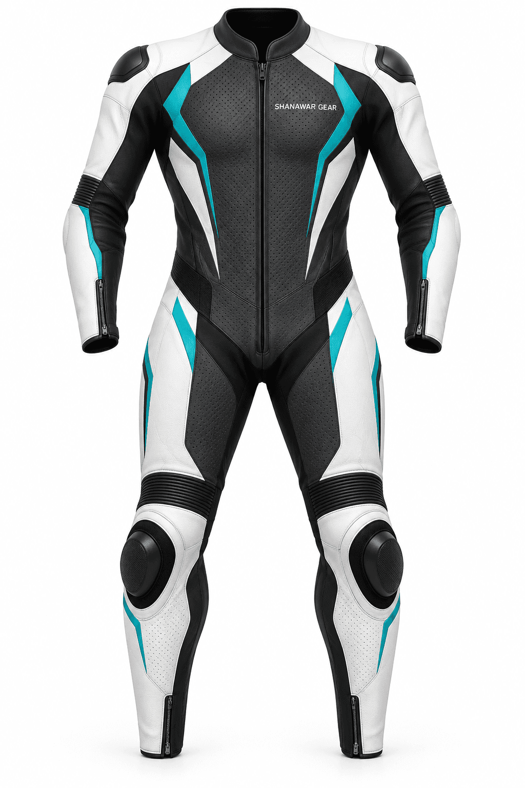 Shanawar Gear Velocity One-Piece Riding Suit – White & Teal