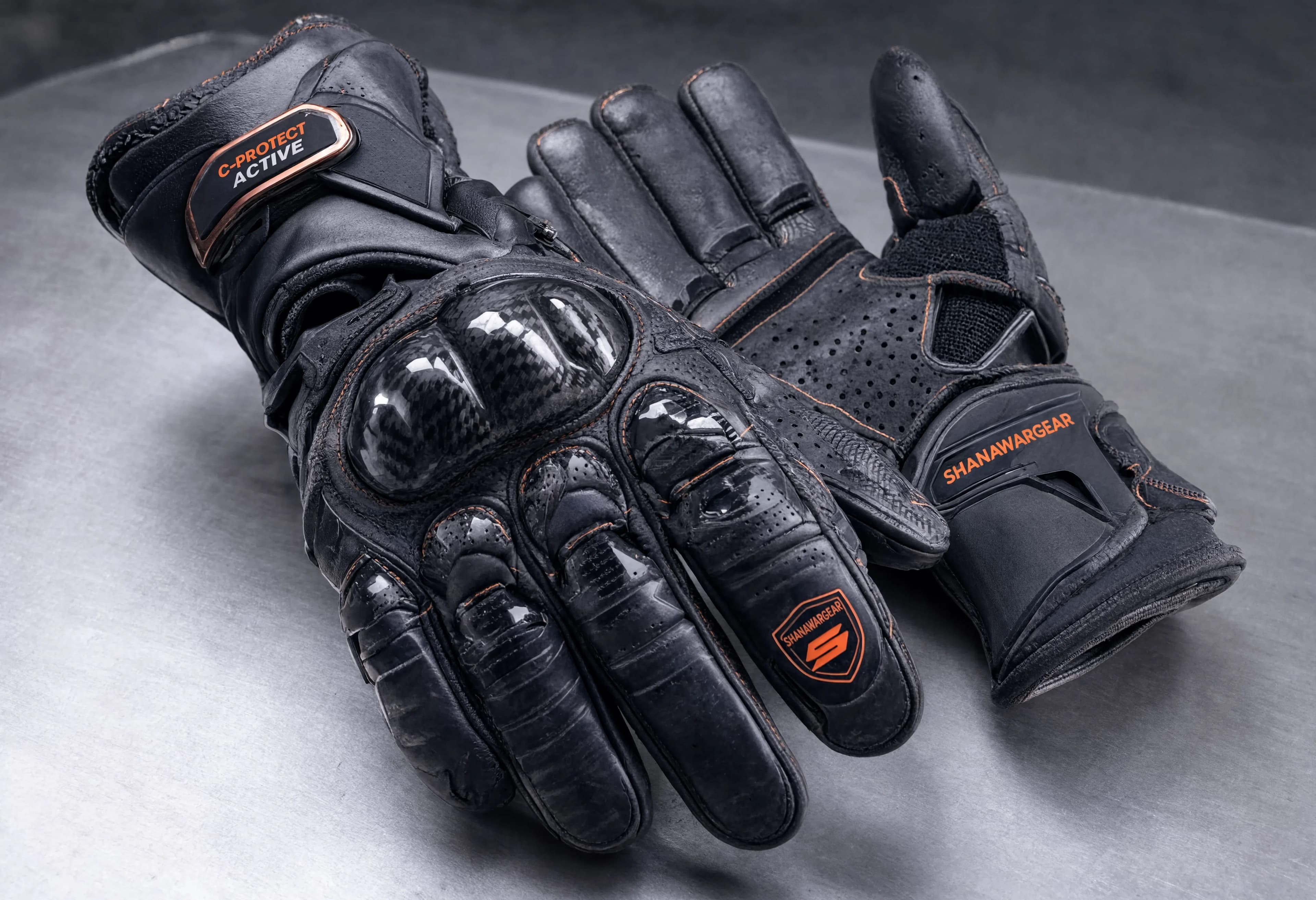SHANAWARGEAR Elite Carbon-Fiber Leather Racing Gloves