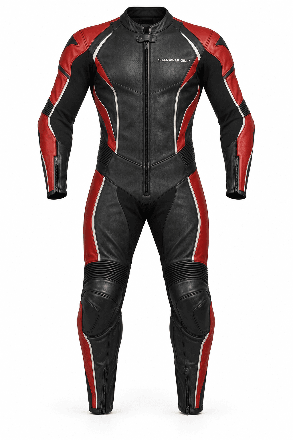 Shanawar Gear Apex One-Piece Motorbike Suit – Black & Red