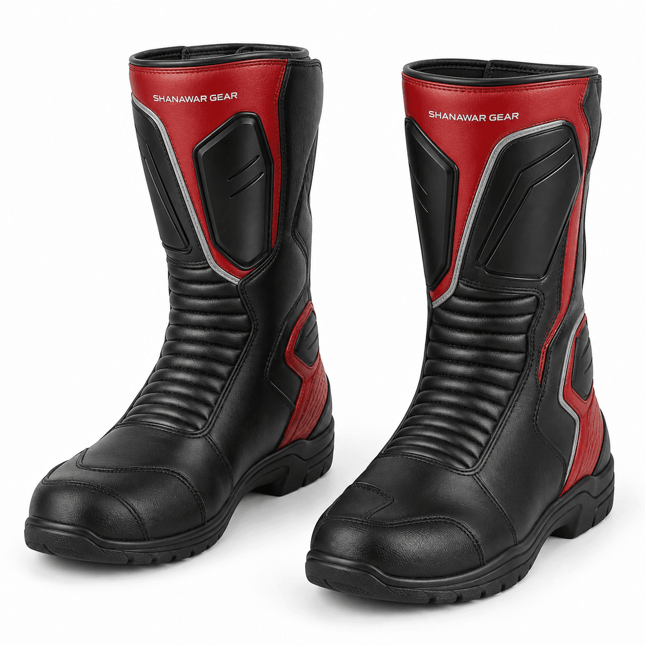Shanawar Gear Apex Motorcycle Boots – Black & Red